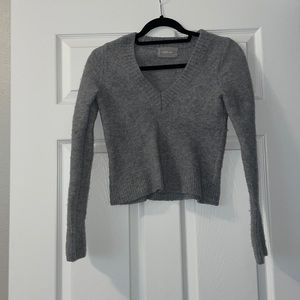 Everlane Grey Wool Cropped Sweater